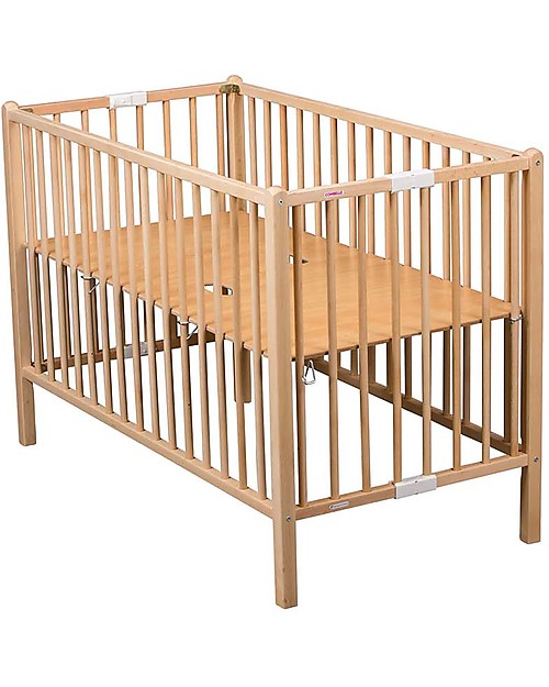 Combelle Romeo Solid Beech Wood Foldable Cot 60 X 1 Cm Natural Unisex Bambini