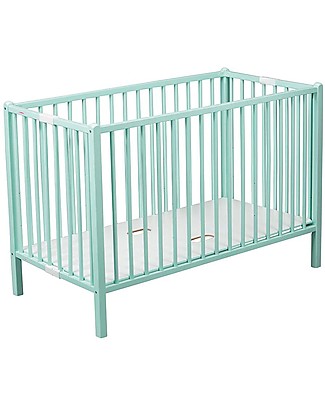 Combelle Roméo, Solid Beech Wood Foldable Cot, 60 x 120 cm - Mint Cots & Cotbeds