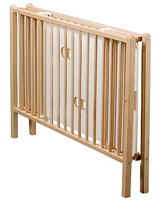 Combelle Roméo, Solid Beech Wood Foldable Cot, 60 x 120 cm - Natural Cots & Cotbeds
