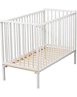 Combelle Rémi, Solid Beech Wood Cot, 60 x 120 cm - White Cots & Cotbeds