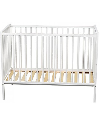 Combelle Rémi, Solid Beech Wood Cot, 60 x 120 cm - White Cots & Cotbeds