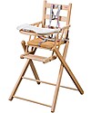 Combelle Sarah, Solid Beechwood Ultra-Foldable High Chair, Natural - 57 x 73 x 14 cm High Chairs