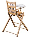 Combelle Sarah, Solid Beechwood Ultra-Foldable High Chair, Natural - 57 x 73 x 14 cm High Chairs