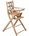 Combelle Sarah, Solid Beechwood Ultra-Foldable High Chair, Natural - 57 x 73 x 14 cm High Chairs
