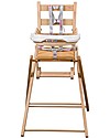 Combelle Sarah, Solid Beechwood Ultra-Foldable High Chair, Natural - 57 x 73 x 14 cm High Chairs
