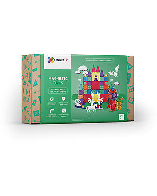 Connetix 100 Pieces - Creative Pack - Rainbow -100% Non-toxic ABS Plastic - STEM Learning! Magnetic Games