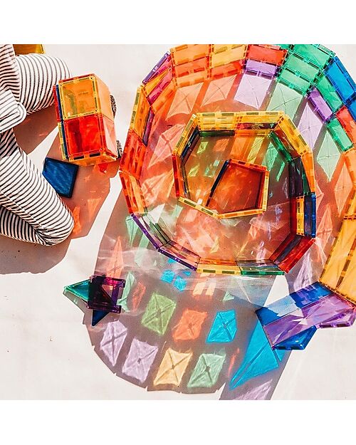 Connetix 102 Pieces - Creative Pack - Rainbow -100% Non-toxic ABS Plastic - STEM Learning! Magnetic Games