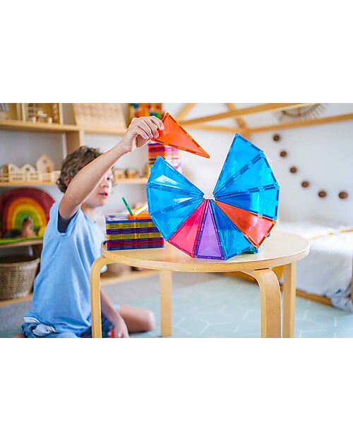 Connetix 102 Pieces - Creative Pack - Rainbow -100% Non-toxic ABS Plastic - STEM Learning! Magnetic Games