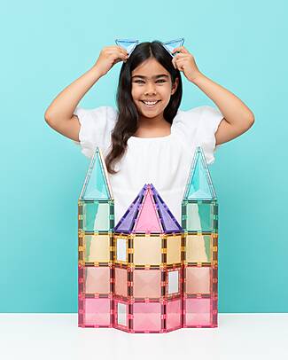 Connetix 104 Pieces - Creative Pack - Pastel - 100% Non-toxic ABS Plastic - STEM Learning! Magnetic Games
