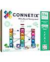 Connetix 114 Pieces - Ball Run Pack - Bright - 100% Non-toxic ABS Plastic - STEM Learning! Magnetic Games