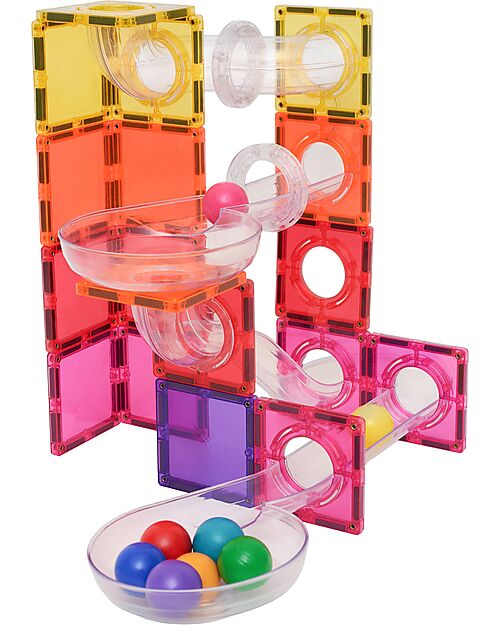 Connetix 114 Pieces - Ball Run Pack - Bright - 100% Non-toxic ABS Plastic - STEM Learning! Magnetic Games