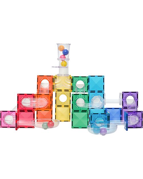 Connetix 114 Pieces - Ball Run Pack - Bright - 100% Non-toxic ABS Plastic - STEM Learning! Magnetic Games