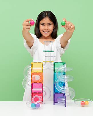 Connetix 114 Pieces - Ball Run Pack - Bright - 100% Non-toxic ABS Plastic - STEM Learning! Magnetic Games