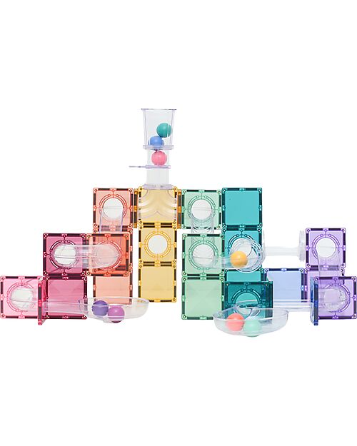 Connetix 114 Pieces - Ball Run Pack - Pastel - 100% Non-toxic ABS Plastic - STEM Learning! Magnetic Games