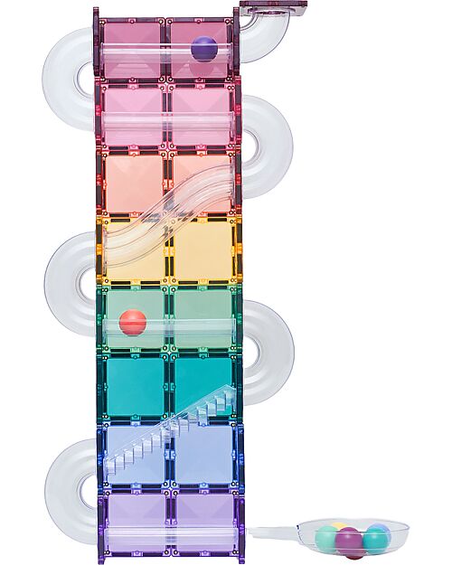 Connetix 114 Pieces - Ball Run Pack - Pastel - 100% Non-toxic ABS Plastic - STEM Learning! Magnetic Games