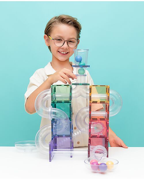 Connetix 114 Pieces - Ball Run Pack - Pastel - 100% Non-toxic ABS Plastic - STEM Learning! Magnetic Games