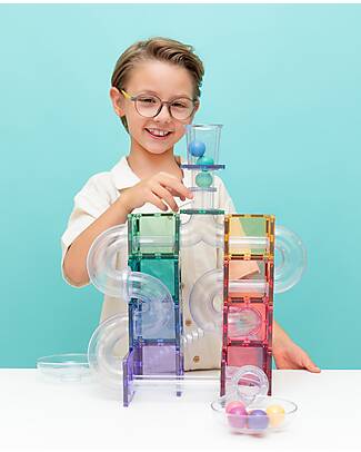 Connetix 114 Pieces - Ball Run Pack - Pastel - 100% Non-toxic ABS Plastic - STEM Learning! Magnetic Games