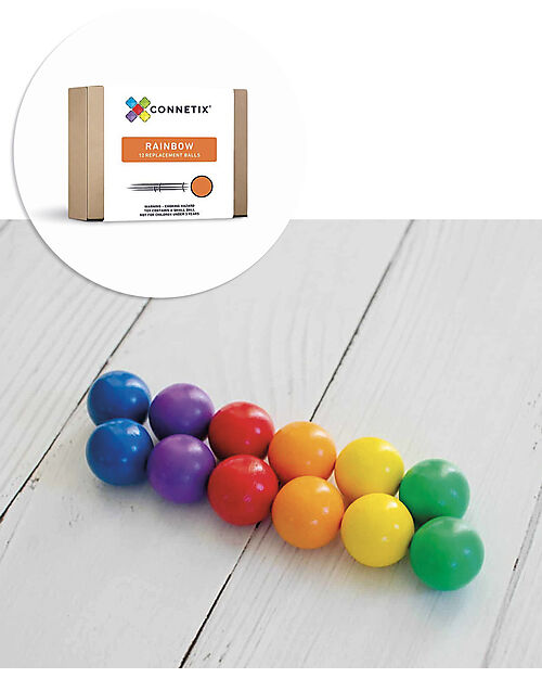 Connetix 12 Pieces - Ball Pack - Rainbow - 100% Non-Toxic ABS Plastic - STEM Learning! Magnetic Games