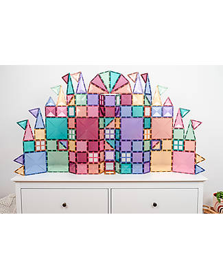 Connetix 120 Pieces - Pastel Creative Pack - Pastel -100% Non-toxic ABS Plastic - STEM Learning! Magnetic Games