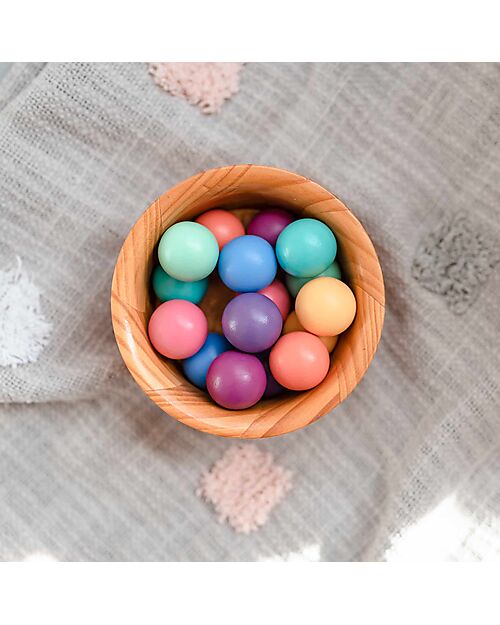 Connetix 16 Pieces - Ball Pack - Pastel - 100% Non-Toxic ABS Wood - STEM Learning! Magnetic Games