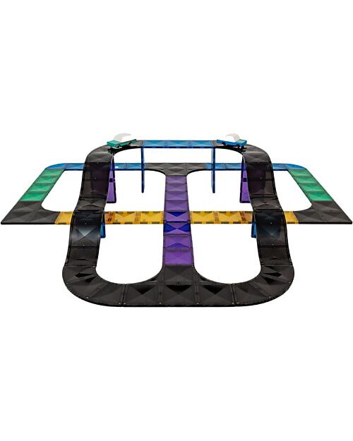 Connetix 16 Pieces - Ramps & Intersections - 100% Non Toxic ABS Plastic - STEM Learning Magnetic Games
