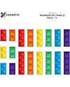 Connetix 18 Pieces - Rectangle - Rainbow - 100% Non Toxic ABS Plastic - STEM Learning! Magnetic Games