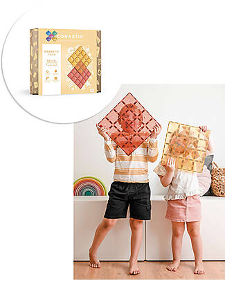 Connetix 2 Pieces - Base Plate Pack - Pastel - 100% Non-Toxic ABS Plastic - STEM Learning! Magnetic Games
