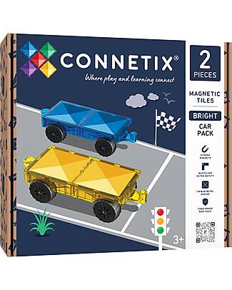 Connetix 2 Pieces - Car Pack - Bright - 100% Non-toxic ABS Plastic - STEM Learning! Magnetic Games