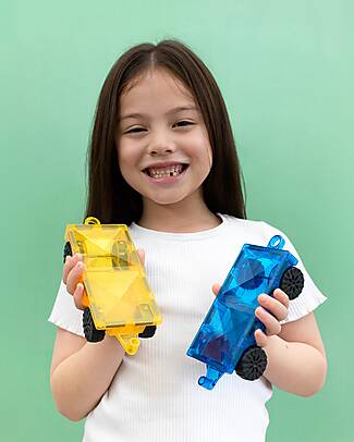 Connetix 2 Pieces - Car Pack - Bright - 100% Non-toxic ABS Plastic - STEM Learning! Magnetic Games