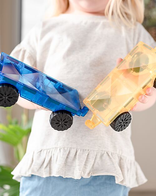 Connetix 2 Pieces - Car Pack - Bright - 100% Non-toxic ABS Plastic - STEM Learning! Magnetic Games