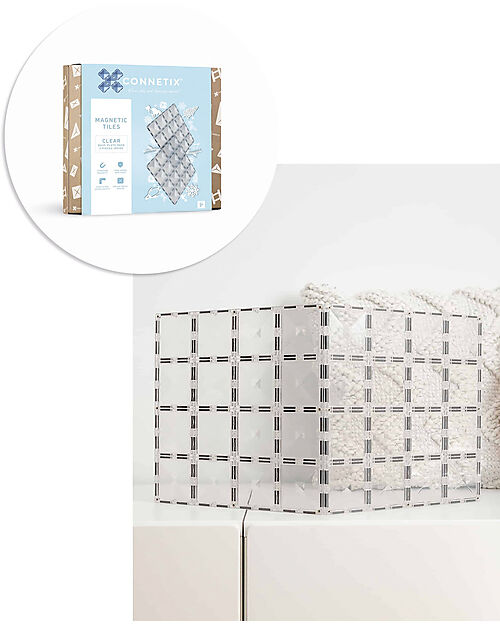 Connetix 2 Pieces - Clear Base Plate Pack - Transparent - 100% Non Toxic ABS Plastic - STEM Learning! Magnetic Games