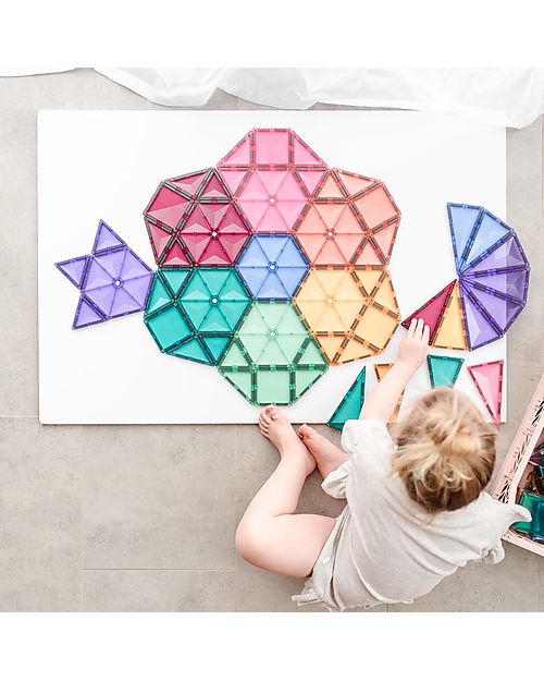 Connetix 202 Pieces - Pastel Mega Pack - Pastel -100% Non-toxic ABS Plastic - STEM Learning! Magnetic Games