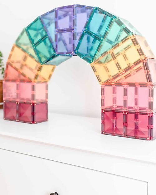 Connetix 202 Pieces - Pastel Mega Pack - Pastel -100% Non-toxic ABS Plastic - STEM Learning! Magnetic Games