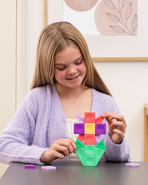 Connetix 21 Pieces - Build-It Pro Pack - Flowers - 100% Non-toxic ABS Plastic - STEM Learning! Magnetic Games