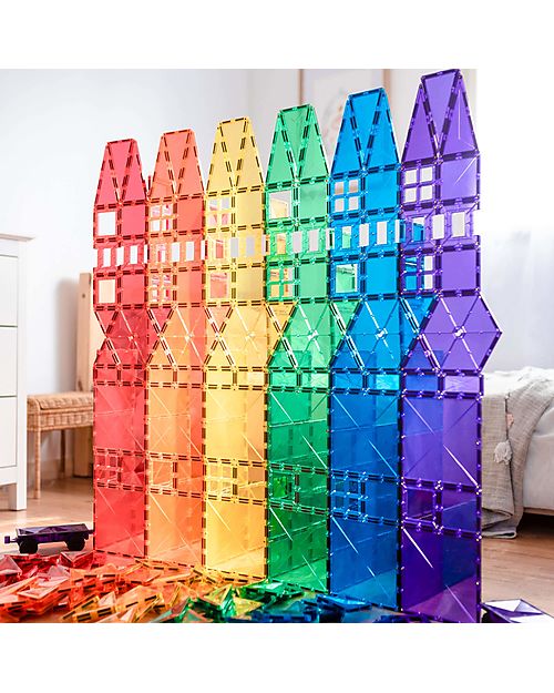 Connetix 212 Pieces - Mega Pack - Rainbow - 100% Non-Toxic ABS Plastic - STEM Learning! Magnetic Games