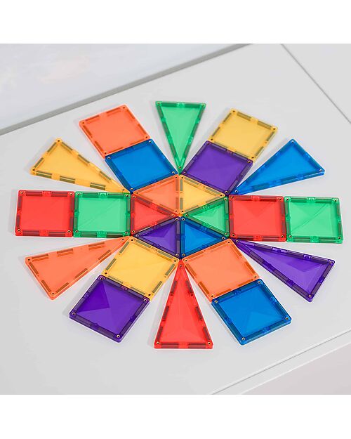 Connetix 24 Pieces - Mini Pack - Rainbow - 100% Non Toxic ABS Plastic - STEM Learning! Magnetic Games