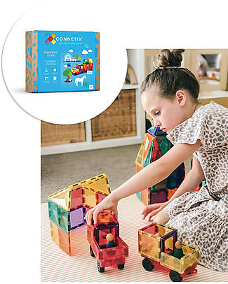 Connetix 24 Pieces - Motion Pack - Rainbow -100% Non-toxic ABS Plastic - STEM Learning! Magnetic Games