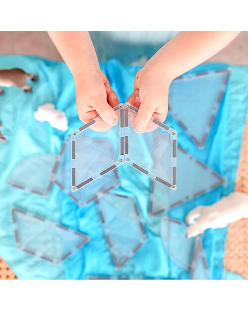 Connetix 24 Pieces - Shape Expansion Pack - Clear -100% Non-toxic ABS Plastic - STEM Learning! Magnetic Games