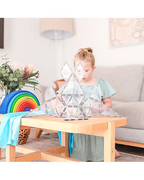 Connetix 24 Pieces - Shape Expansion Pack - Clear -100% Non-toxic ABS Plastic - STEM Learning! Magnetic Games