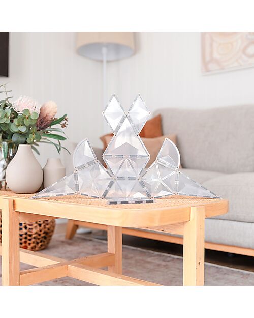 Connetix 24 Pieces - Shape Expansion Pack - Clear -100% Non-toxic ABS Plastic - STEM Learning! Magnetic Games