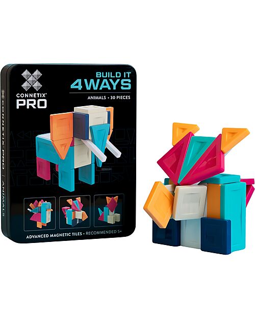 Connetix 30 Pieces - Build-It Pro Pack - Pets - 100% Non-Toxic ABS Plastic - STEM Learning! Magnetic Games
