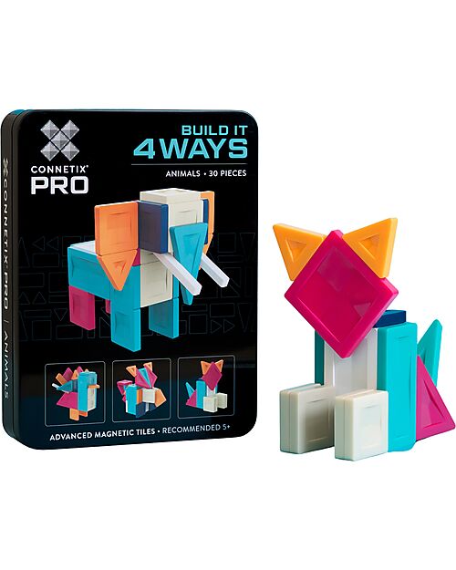 Connetix 30 Pieces - Build-It Pro Pack - Pets - 100% Non-Toxic ABS Plastic - STEM Learning! Magnetic Games