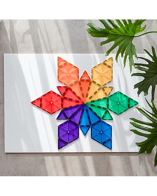 Connetix 30 Pieces - Geometry Pack - Rainbow -100% Non-toxic ABS Plastic - STEM Learning! Magnetic Games