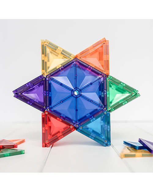 Connetix 30 Pieces - Geometry Pack - Rainbow -100% Non-toxic ABS Plastic - STEM Learning! Magnetic Games