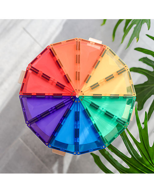 Connetix 30 Pieces - Geometry Pack - Rainbow -100% Non-toxic ABS Plastic - STEM Learning! Magnetic Games