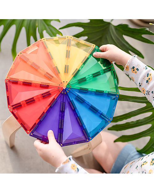Connetix 30 Pieces - Geometry Pack - Rainbow -100% Non-toxic ABS Plastic - STEM Learning! Magnetic Games
