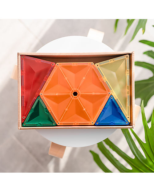 Connetix 30 Pieces - Geometry Pack - Rainbow -100% Non-toxic ABS Plastic - STEM Learning! Magnetic Games