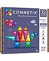 Connetix 32 Pieces - Discovery Pack - Bright - 100% Non-toxic ABS Plastic - STEM Learning! Magnetic Games