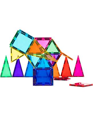 Connetix 32 Pieces - Discovery Pack - Bright - 100% Non-toxic ABS Plastic - STEM Learning! Magnetic Games