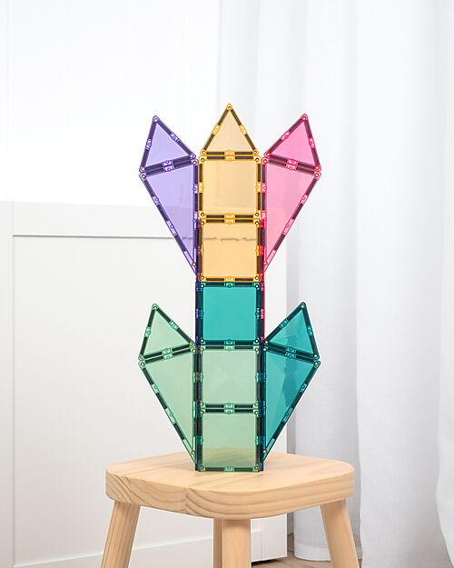 Connetix 32 Pieces - Discovery Pack - Pastel - 100% Non-toxic ABS Plastic - STEM Learning! Magnetic Games